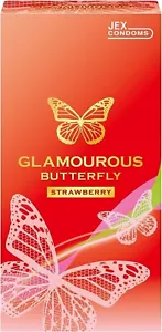 JEX Glamourous Butterfly STRAWBERRY 500 Condom 6-Count From Japan - Picture 1 of 6