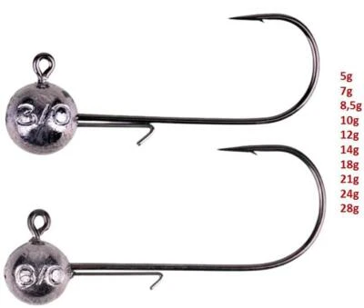 Zeck Zanderhaken 5-28g Jighead Jighaken+Widerhaken Gr. #3/0 #6/0 Raubfischangeln - Bild 1 von 3