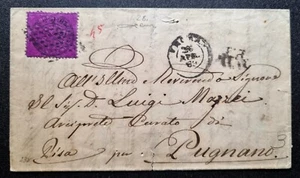 ASI Pontificio 20c solferino Sass. 28 su lettera da Roma del 1869 - Picture 1 of 2