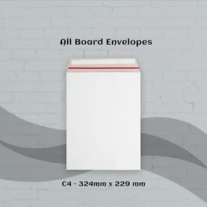 ALL Board White C4 Envelopes 324x229mm Portrait Mailer Package Card Envelope - Picture 1 of 2
