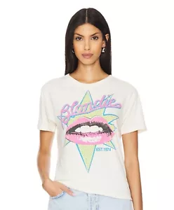 Daydreamer Blondie Est. 1974 Solo Tee Shirt in Stone Size Large Lips NWOT No Tag - Picture 1 of 10