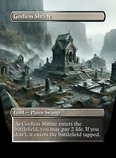 Godless Shrine - High Quality Custom Altered Art Card Shock Land