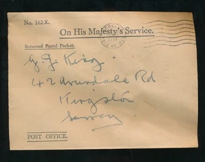 GB ISLE of MAN 1934 OFFICIAL RETURNED POSTAL PACKET ENVELOPE 162X to GEORGE KING - Picture 1 of 1