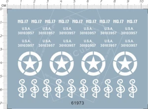 1/35 USA Military US Army Tank Paint Star Marking Model Water Decal 61973 11X8CM - Bild 1 von 1