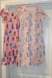 Girl Sz 9/10 Disney Princess Short Sleeve Nightgowns Cinderalla Snow White Ariel - Picture 1 of 7