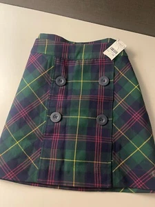 Talbots Kids Plaid Skirt / Skort Girls Size 10 Side Zip Green - Picture 1 of 2