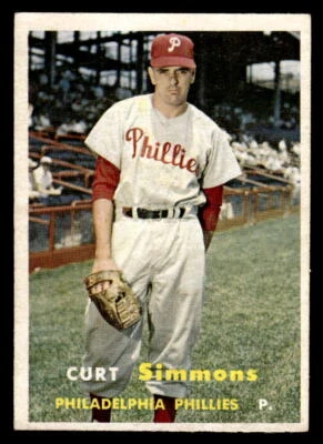 1957 Topps #158 Curt Simmons (Writing On Back) - Image 1 of 2