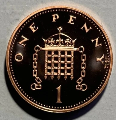 Great Britain 1 Penny 1998 - Portcullis - Queen Elizabeth II - Proof - Image 1 of 4