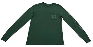 Camiseta de bolsillo Vineyard Vines para hombre extra pequeña ballena manga larga cazador verde - Imagen 1 de 14