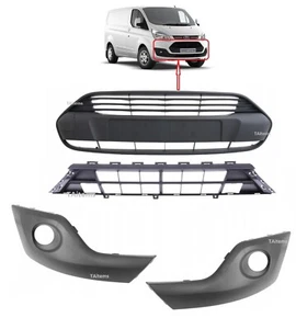 SET FRONT UPPER+LOWER+FOG GRILLES 4 items  FOR FORD TRANSIT CUSTOM 2013-2018 - Picture 1 of 15