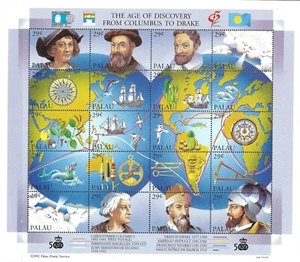 PALAU - 1992 POSTFRISCH ""ENTDECKUNGEN - Christofer COLUMBUS"" Souvenirblatt!! - Bild 1 von 2