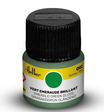 Heller Acrylique Color 002 Vert Émeraude - Brillant, 12 ML Acrylique Couleurs