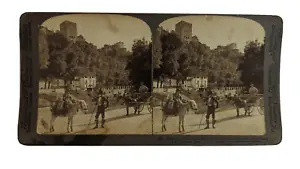 1902 Sepia Stereoscope Card no 38 Walls and Towers of Alhambra Underwood Publish - Picture 1 of 5