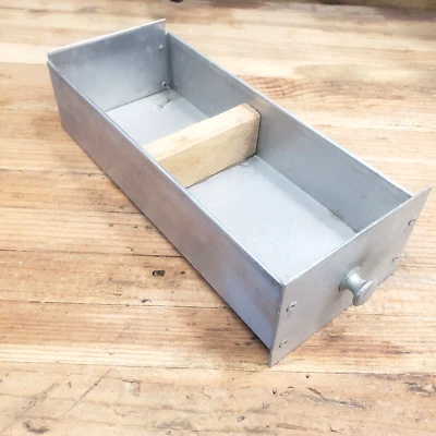 Vintage Metal Divided Drawer Small Parts Box 10.5"x4.5"x3" - Image 1 of 4