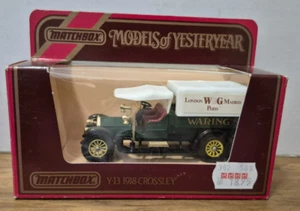 Y 13 1918 Crossley Waring`S Models of Yesteryear Matchbox mit J Box Dach weiß - Bild 1 von 2