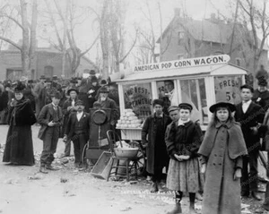 American Pop Corn Wagon 5 Cents 1890s 8x10 Reprint Of Old Photo - Picture 1 of 1
