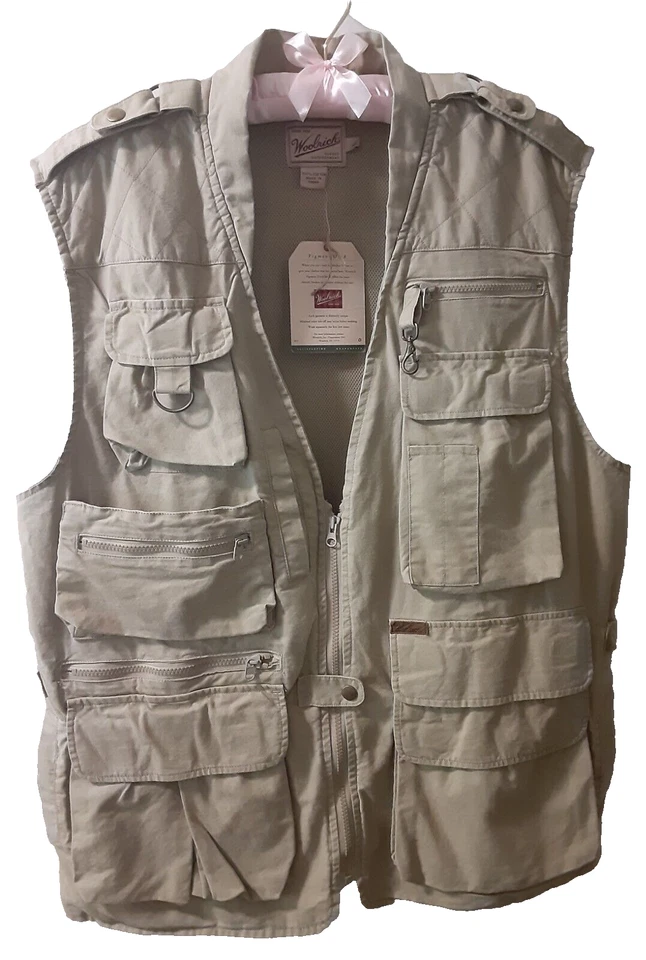Hunting Fishing Hiking Vest Khaki Men's Sz Large Woolrich Outdoor NEW WITH TAGS! - Image 1 of 4
