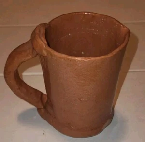 Funky Hand MAde Pottery Mug Pitcher Pencil Holder Shelf Sitter Display - Picture 1 of 6