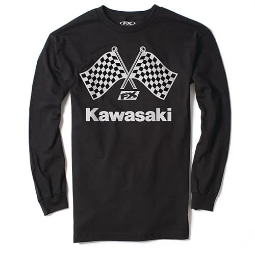 Camiseta Factory Effex 23-87112 Kawasaki Checker manga larga negra (M) Foto 1 de 1