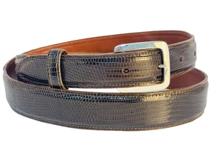 Cinturón Douglas Magnus plata esterlina .925 hebilla 36 cinturón lagarto genuino EE. UU. - Imagen 1 de 11