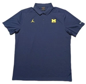 Nike Jordan University of Michigan Basketball Elite Polo Shirt Navy Size L - Picture 1 of 10