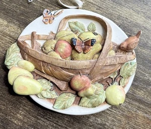 Marjolein Bastin Ceramic Ornament Butterflies Birds Fruit Basket Hallmark 1995 - Picture 1 of 6