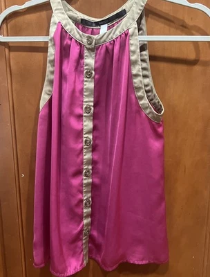 Blusa Kensie con botones sin mangas granate y dorada para mujer S Foto 1 de 4