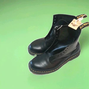 Stivali uomo Dr. Martens 11822 neri nappa pelle stringati taglia 11 M nuovi vintage - Foto 1 di 7