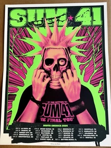 SUM 41 POSTER 2024 FINAL TOUR OF THE SETTING SUM NORTH AMERICA LUKE MARSH - Picture 1 of 4