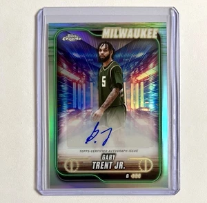Gary Trent Jr. 2024-25 Topps Chrome Auto #TCA-GT Refractor Milwaukee Bucks NBA - Picture 1 of 4