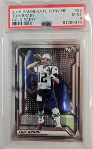 Panini Nat'l Convention 2019 VIP Gold Party Tom Brady PSA 9 como nuevo - Imagen 1 de 2
