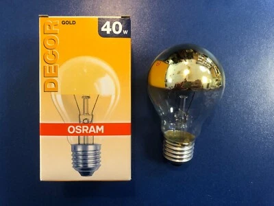 NEUE OSRAM DEKOLUX GOLD ( INNEN & AUßEN !) KOPFSPIEGEL E27 40W KUPPENVERSPIEGELT - Bild 1 von 4