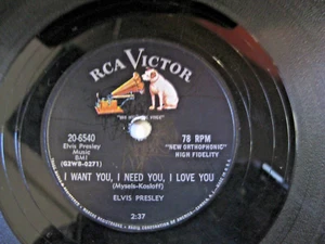 ELVIS PRESLEY I WANT YOU, I NEED YOU, I LOVE YOU b/w MY BABY LEFT ME RCA 78 RPM - Picture 1 of 2