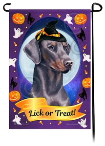 Bandiera da giardino Halloween - Doberman Pinscher blu non ritagliata - Foto 1 di 1