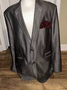 Tayion Montee Holland Blazer Mens 48L Silk Wool Silver Western Yellowstone - Picture 1 of 23