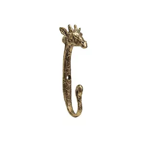 Wandhaken in Messing Giraffenform für Mäntel, Schlüssel, Taschen und Wohndekoartikel - Bild 1 von 17