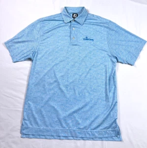 Camisa Polo FJ FootJoy Rendimiento Golf Azul Geométrica Manga Corta Para Hombre M. - Imagen 1 de 8