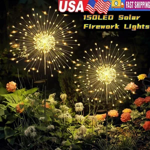 Garden Solar Lights Firework Light 150 LED Outdoor Party Landscape Decor Xmas - Picture 1 of 27
