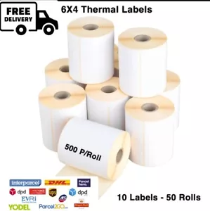 4x6" 100x150mm Direct Thermal Labels 500/roll Zebra Toshiba Citizen 6x4 CHEAPEST - Picture 1 of 1
