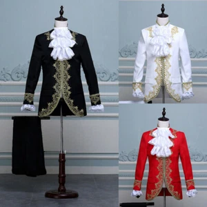 Mens Victorian Suit Jacket Pants Hussar Longline Tunic Blazer Embroidered - Bild 1 von 15