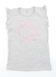 La Redoute Girls Grey Cotton blend T-Shirt Size 12 Years - Picture 1 of 12
