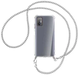 Catena per HTC Desire 21 Pro catena metallo col. argento Custodia Cover da collo - Foto 1 di 2
