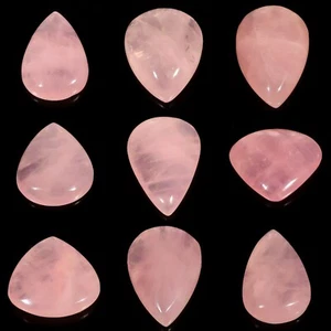 HIGH QUALITY NATURAL TRANSLUCENT PINK ROSE QUARTZ PEAR CABOCHON GEMSTONE CB- - Picture 1 of 10