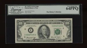 DBR 1974 $100 FRN Minneapolis Fr. 2167-I Legacy 64 PPQ Serial I05507335A - Picture 1 of 2