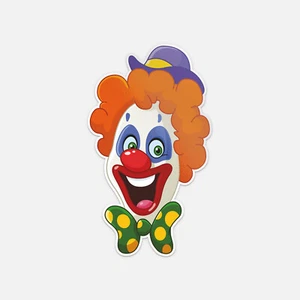Divertida calcomanía de vinilo para cara de payaso de dibujos animados - Imagen 1 de 1
