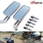 8/10Mm Rectangle Motorcycle Rearview Side Mirrors For Harley Dyna Softail Bobber