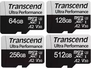 Transcend Micro SD USD340S Ultra Performance UHS-I Memory Card 64GB - 512GB - Picture 1 of 9