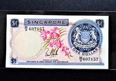 1967 Singapore 1 Dollar  AU Cover
