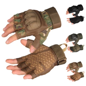 Tactical Mechanics Wear Safety Work Gloves Utility Heavy Duty Fingerless Gloves - Picture 1 of 14