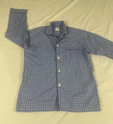 Мужская пижамная рубашка Brooks Brothers в синюю клетку с длинным рукавом размер M - Изображение 1 из 4